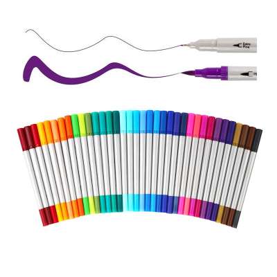 36 Dual Tip Coloring Writing Water Colour calligraphy Brush Pens